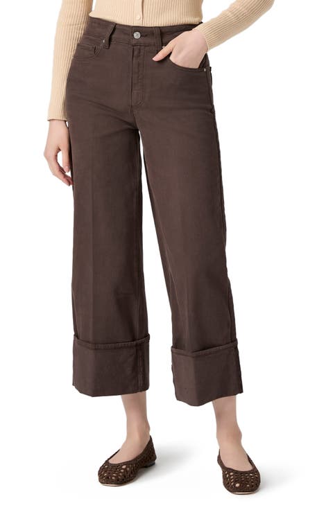 Sasha Cuff High Waist Ankle Wide Leg Jeans