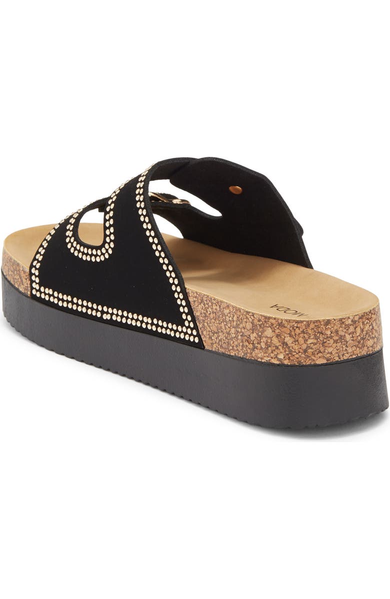 TOP MODA Avril Platform Slide Sandal, Alternate, color, Black Nub