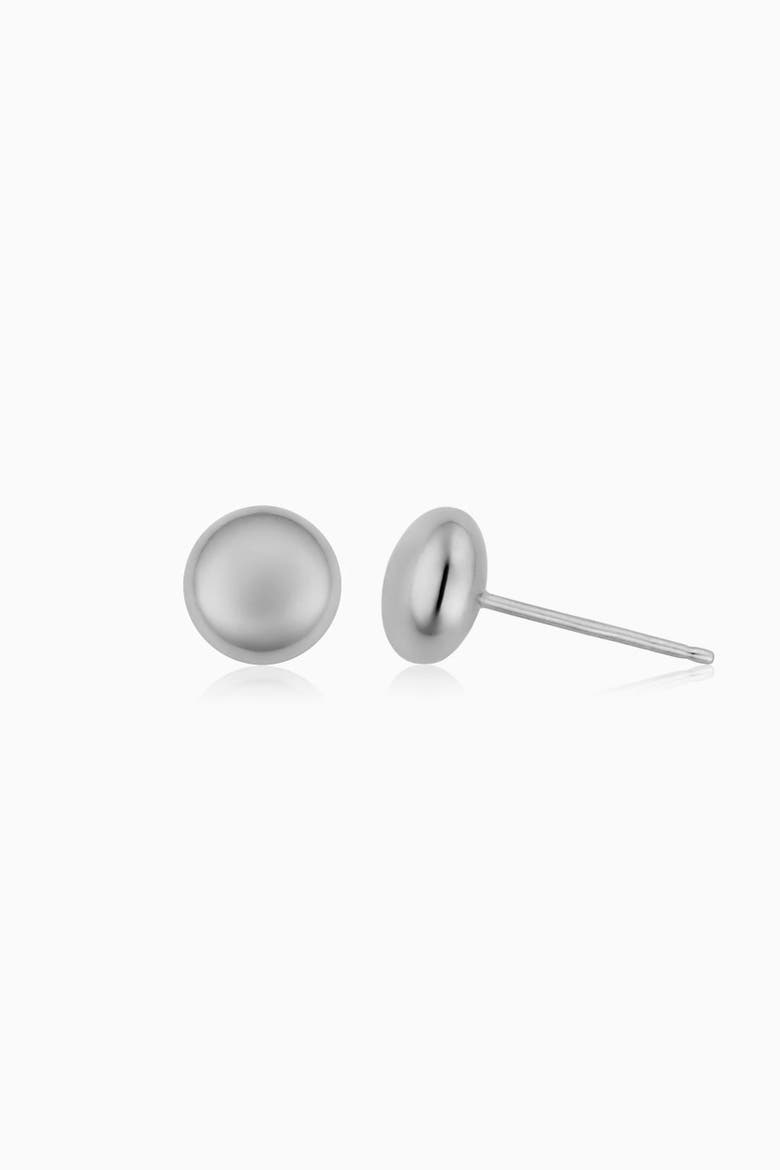 14K Gold Buttoned Up Stud Earrings, Alternate, color, White Gold