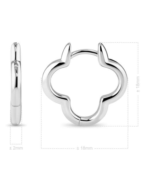 Devata Clover Hoop Earrings In Metallic