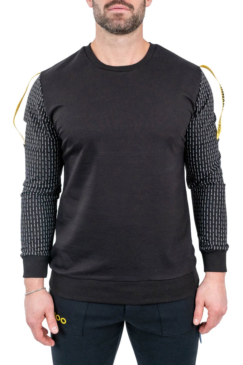 Off Crewneck Long Sleeve T-Shirt, Main, color, BLACK