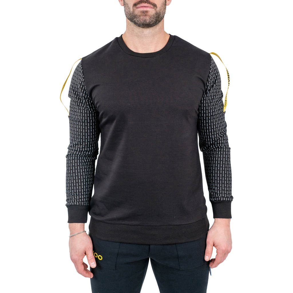 Maceoo Off Crewneck Long Sleeve T-shirt In Black