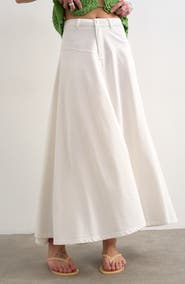 Topshop Denim Maxi Skirt