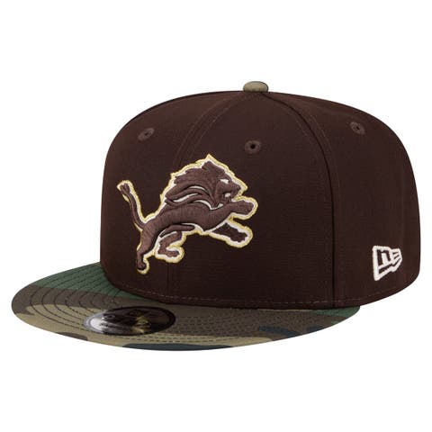 Men's New Era  Dark Brown Detroit Lions Burnt Wood Camo 9FIFTY Snapback Hat