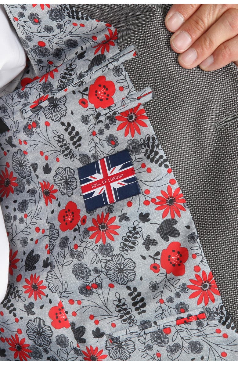 SOUL OF LONDON Solid Two Button Notch Lapel Slim Fit Suit, Alternate, color, 