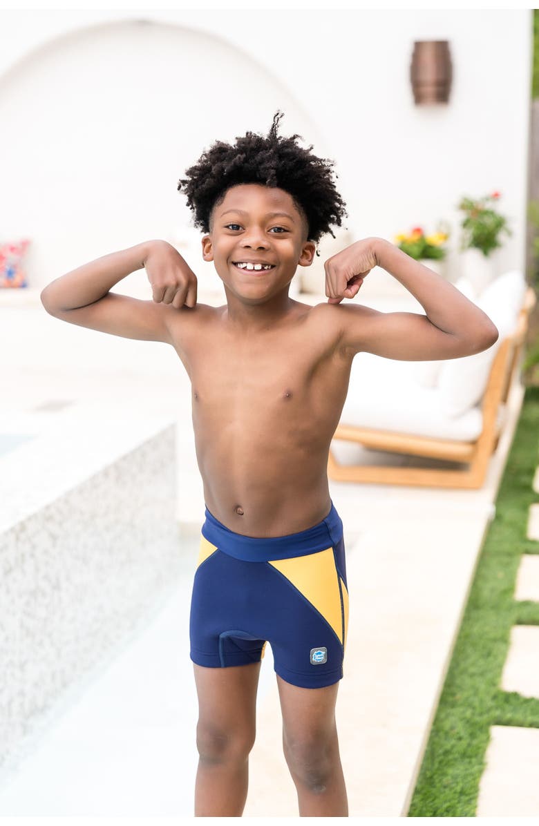 Splash About Jammer Swim Diaper Shorts, Alternate, color, Navy/Yellow