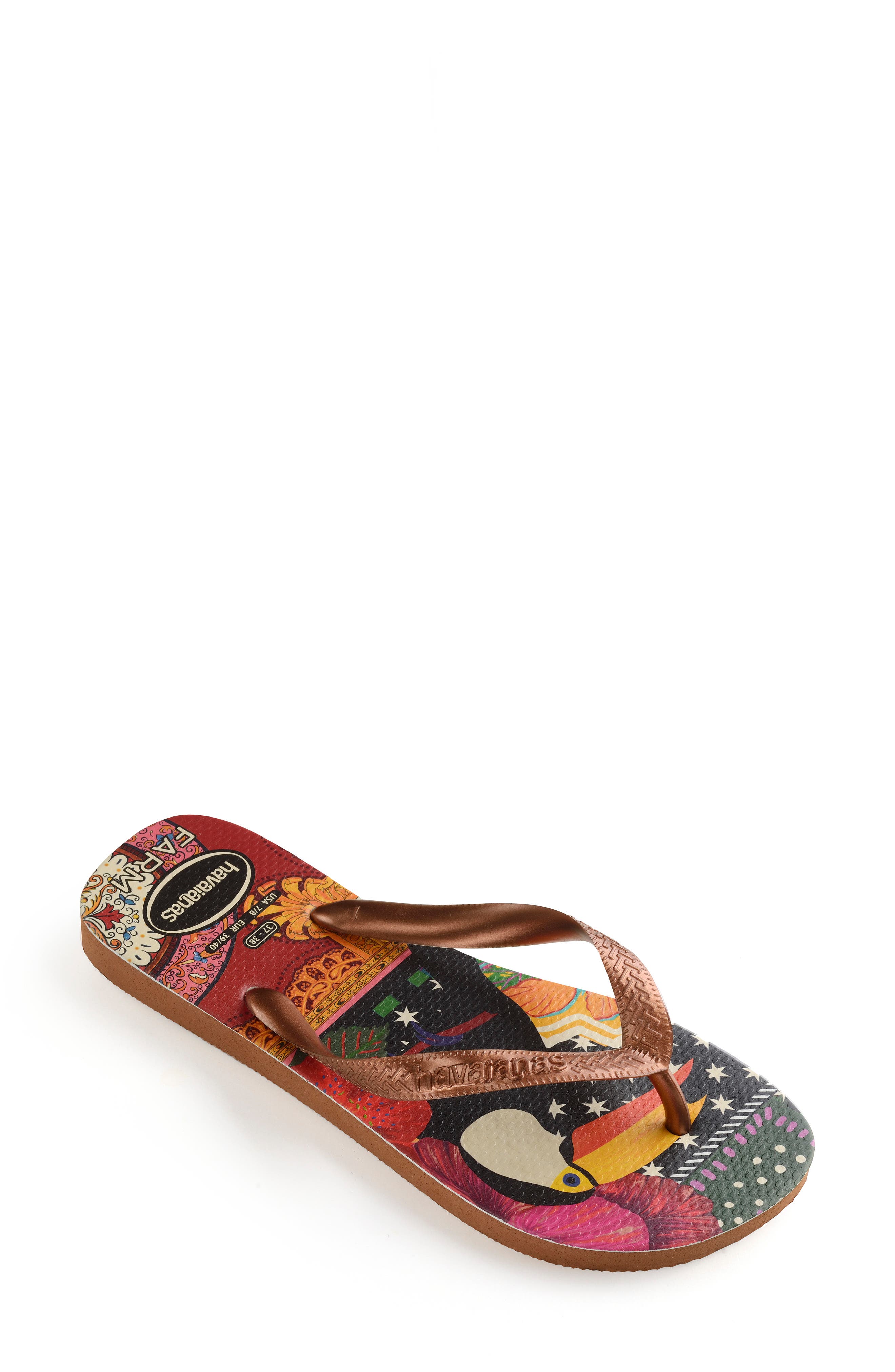 Havaianas Farm Toucan Flip Flop, Alternate, color, 
