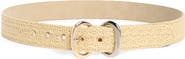 Steve Madden Double Buckle Faux Straw Belt