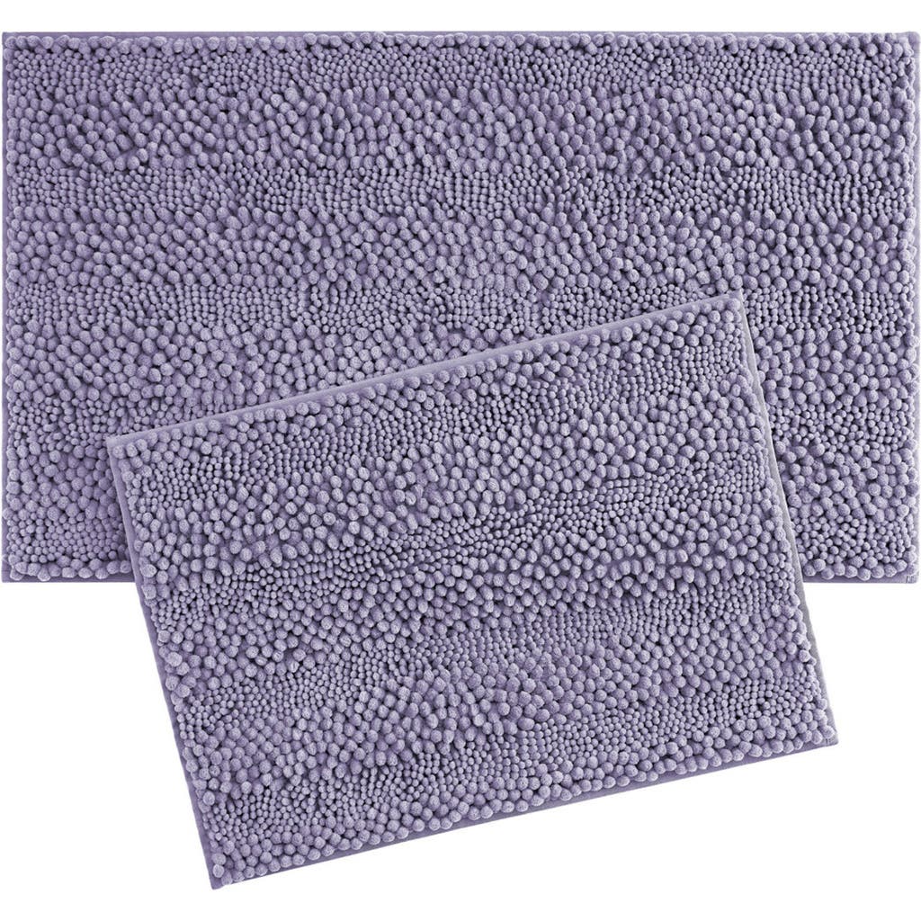 Laura Ashley Chenille Set Of 2 Bath Rugs In Wisteria Purple