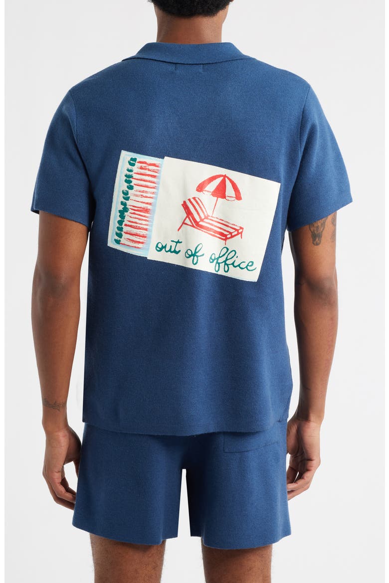 Out of Office Knit Button-Up Camp Shirt, Alternate, color, BLUE