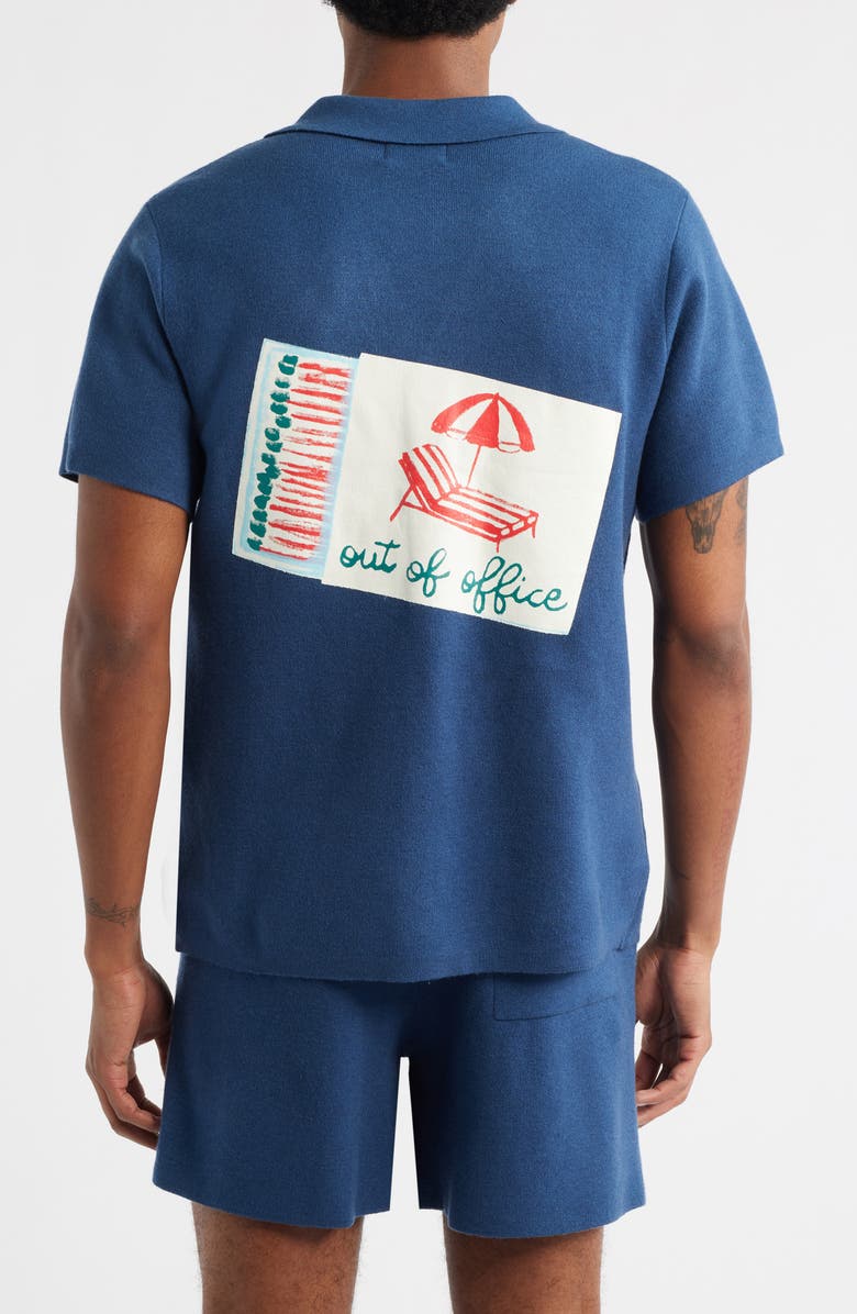 MAVRANS Out of Office Knit Button-Up Camp Shirt, Alternate, color, Blue