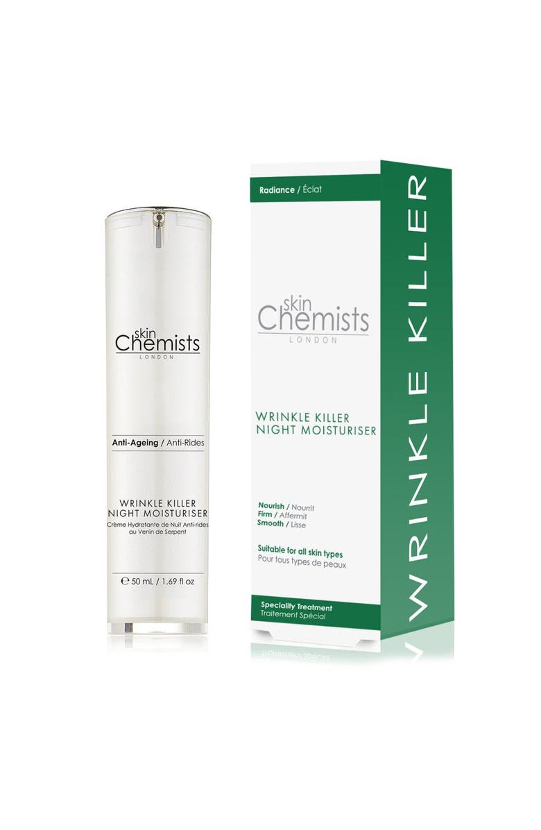 SKINCHEMISTS Wrinkle Killer Anti-Ageing Night Moisturiser 50ml for Loss of Firmness, Fine Lines & Wrinkles, Alternate, color, White