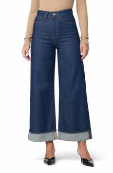 Joe's Cuffed High Waist Ankle Wide Leg Jeans