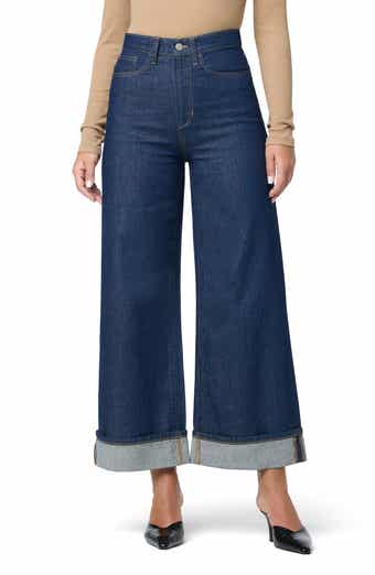 Joe's Cuffed High Waist Ankle Wide Leg Jeans