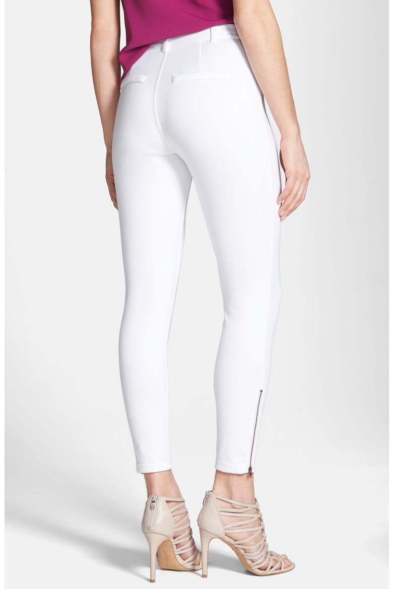 Ankle Zip Skimmer Leggings, Alternate, color, WHITE