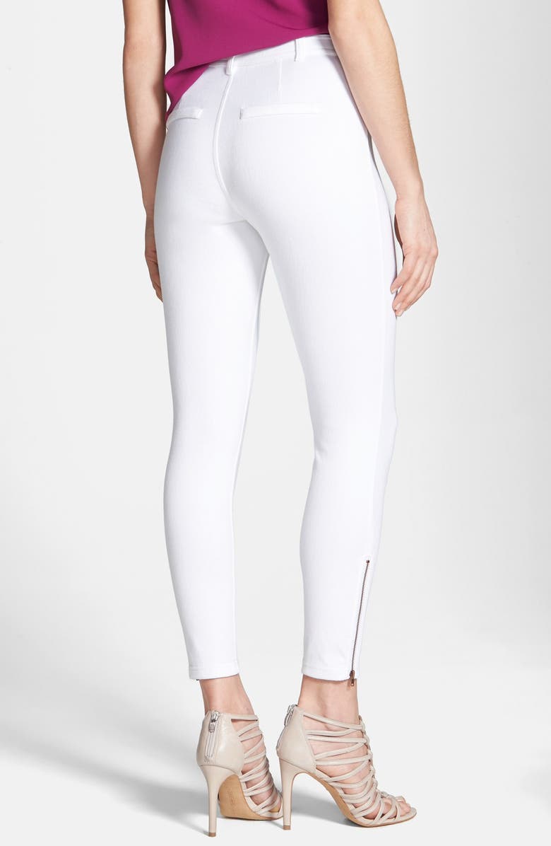 Hue Ankle Zip Skimmer Leggings, Alternate, color, White