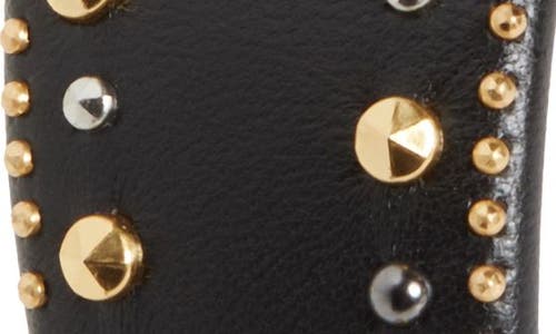 Versace Studded Leather Headband In Black