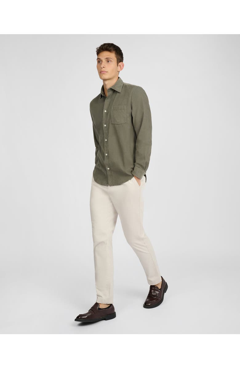 Onia Micro Cord Long Sleeve Button Down, Alternate, color, Dark Sage