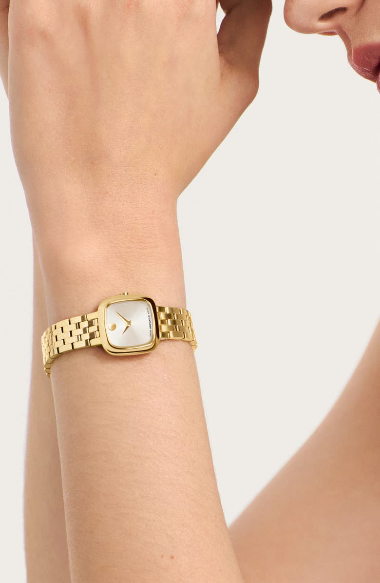 Movado Museum Classic Cushion Case Bracelet Watch, 20mm x 22mm, Alternate, color, 