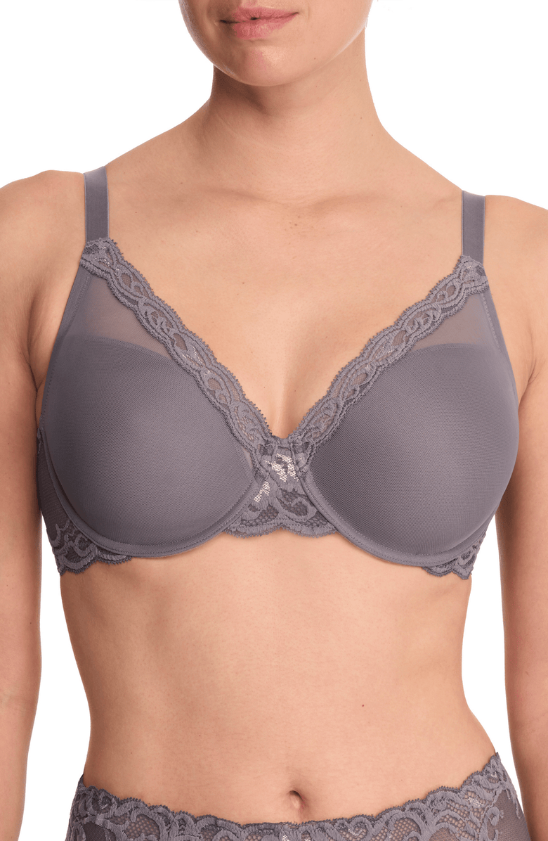 Natori Feathers Full Figure Plunge T-Shirt Bra, Main, color, Nickel