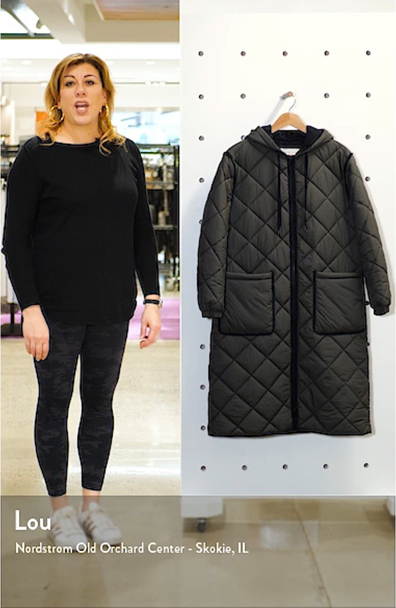 Long Hooded Quilted Coat, sales video thumbnail