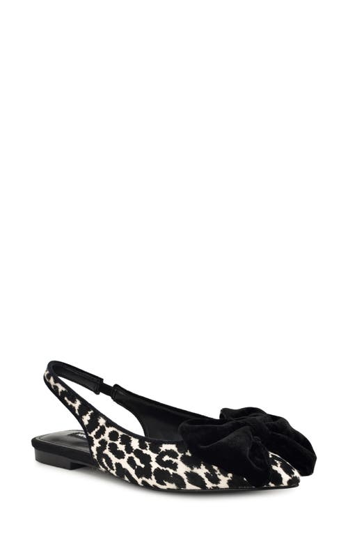 Nine West Junnie Genuine Calf Hair Pointed Toe Flat In Black