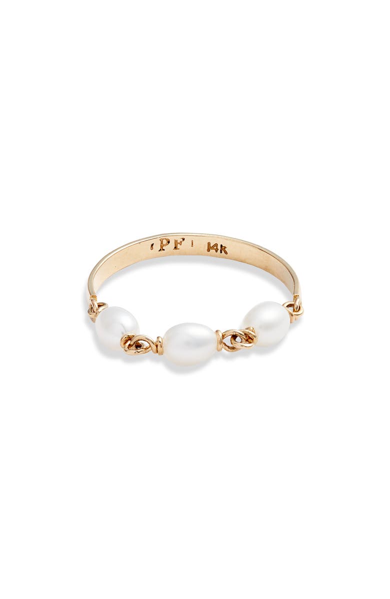 Poppy Finch Keshi Pearl Chain Ring, Main, color, 14Kyg