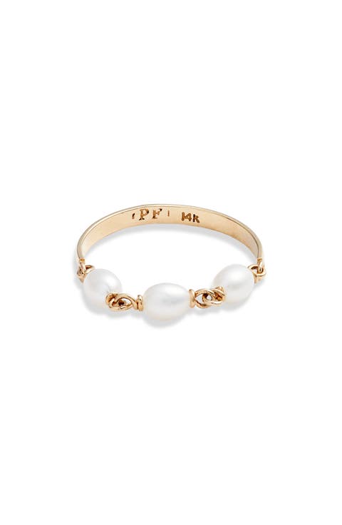 Keshi Pearl Chain Ring