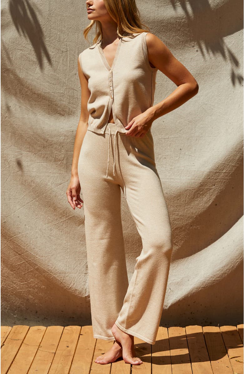 CRESCENT Lounge Sweater Knit Pants, Alternate, color, Beige