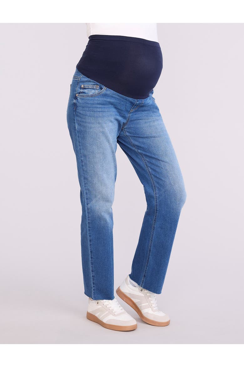 Secret Fit Over the Bump Straight Leg Maternity Denim Jeans, Alternate, color, Medium Wash Jean