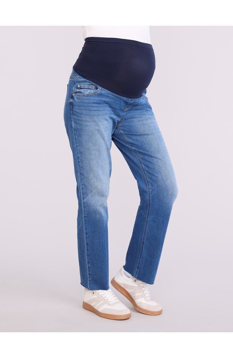 MOTHERHOOD MATERNITY Secret Fit Over the Bump Straight Leg Maternity Denim Jeans, Alternate, color, 