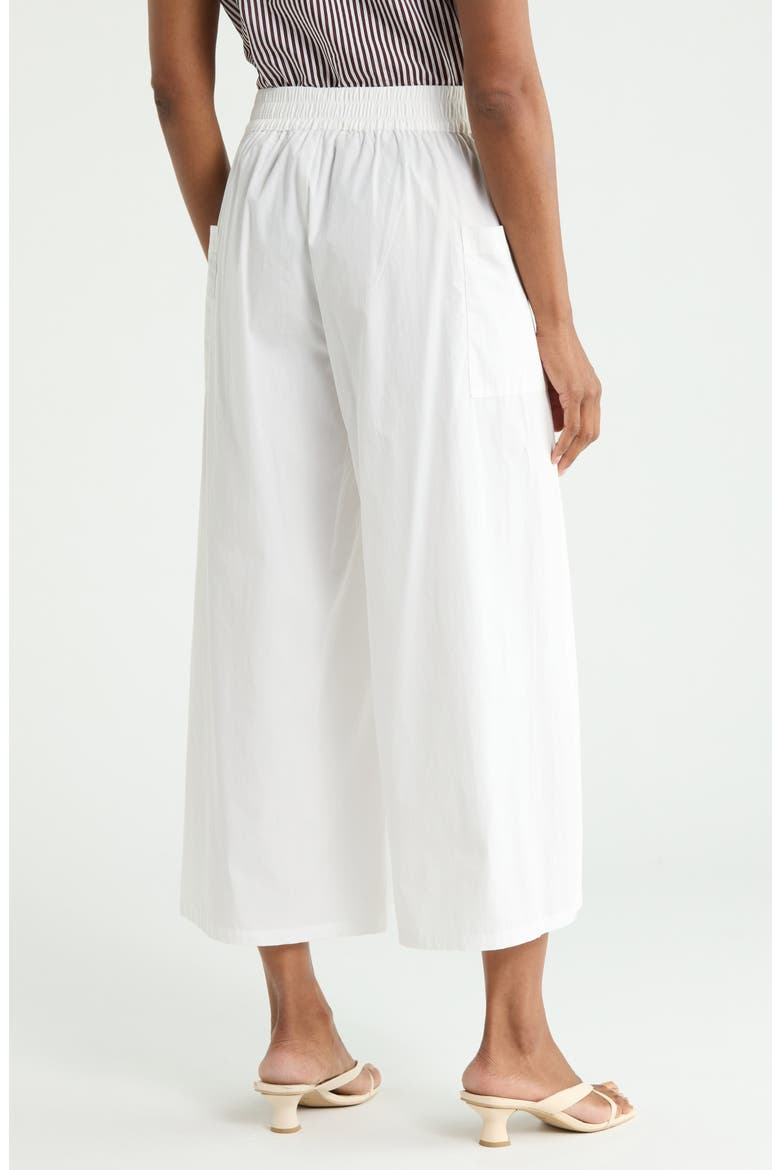 Slit Front Poplin Wide Leg Pants, Alternate, color, WHITE