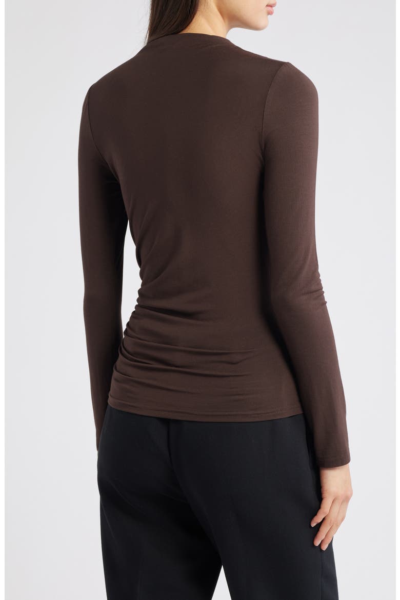 Joelle Ruched Funnel Neck Top, Alternate, color, ESPRESSO