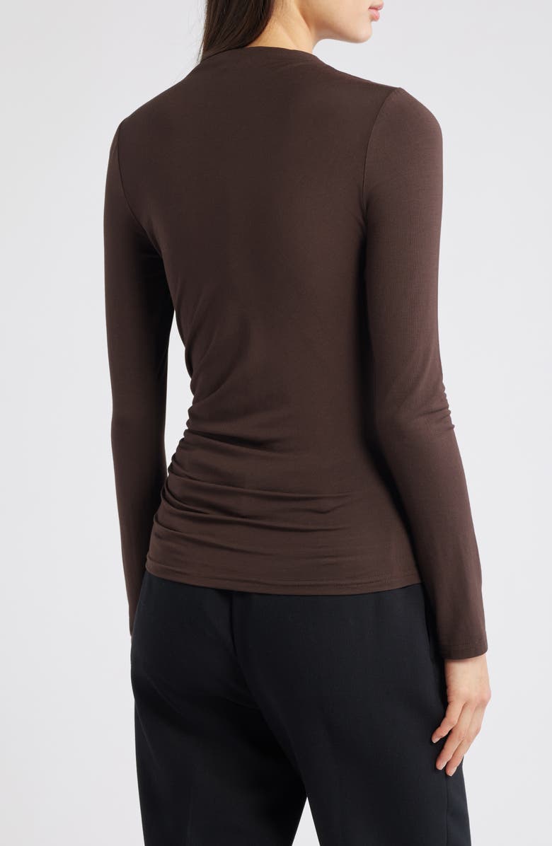 Rails Joelle Ruched Funnel Neck Top, Alternate, color, Espresso