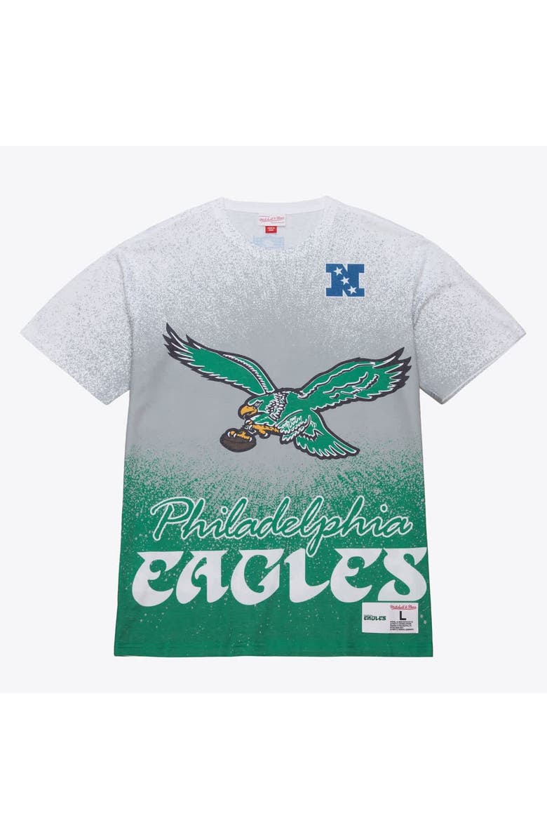 Mitchell & Ness Men's Mitchell & Ness  White Philadelphia Eagles Team Burst Vintage Logo T-Shirt, Alternate, color, 