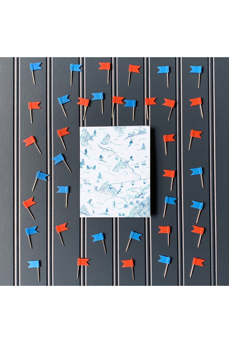 Winter/Holiday Ski Blue Toile Greeting Card Pack, Alternate, color, Multi-Pack