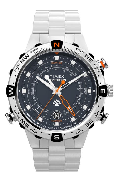 Expedition® Tide-Temp-Compass Bracelet Watch, 45mm