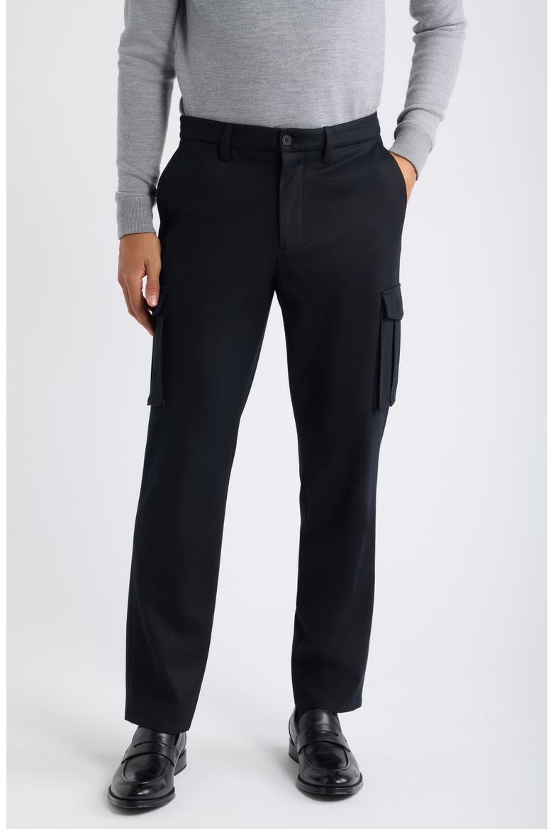 Wool Blend Cargo Pants, Main, color, BLACK