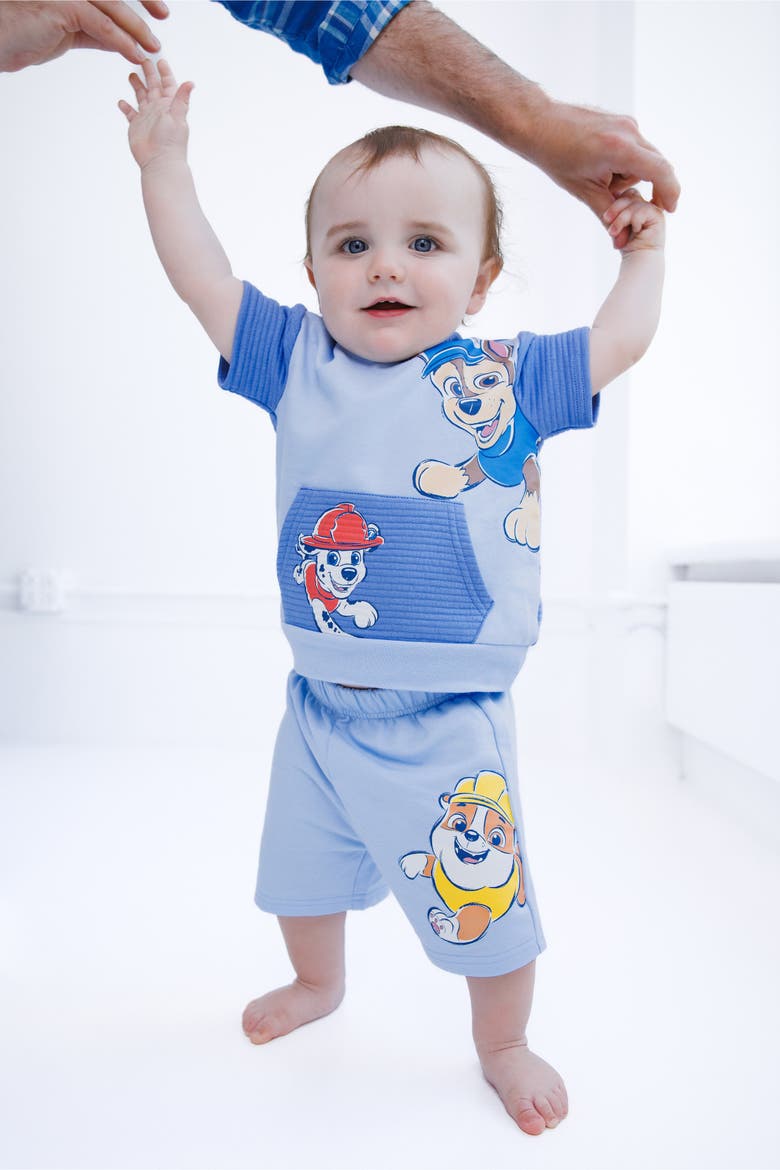 2-Piece Hooded Tee and Shorts Set, Alternate, color, Light Blue