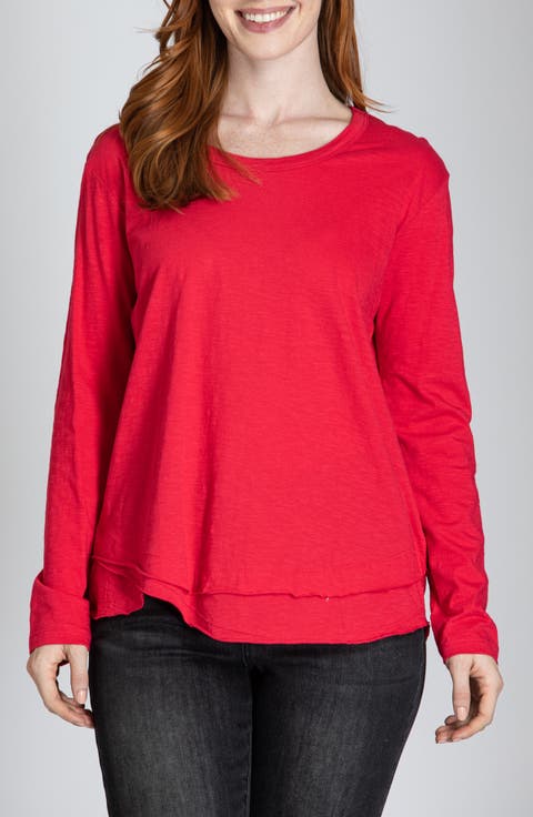 Layered Hem Cotton Slub Top