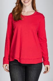 APNY Layered Hem Cotton Slub Top