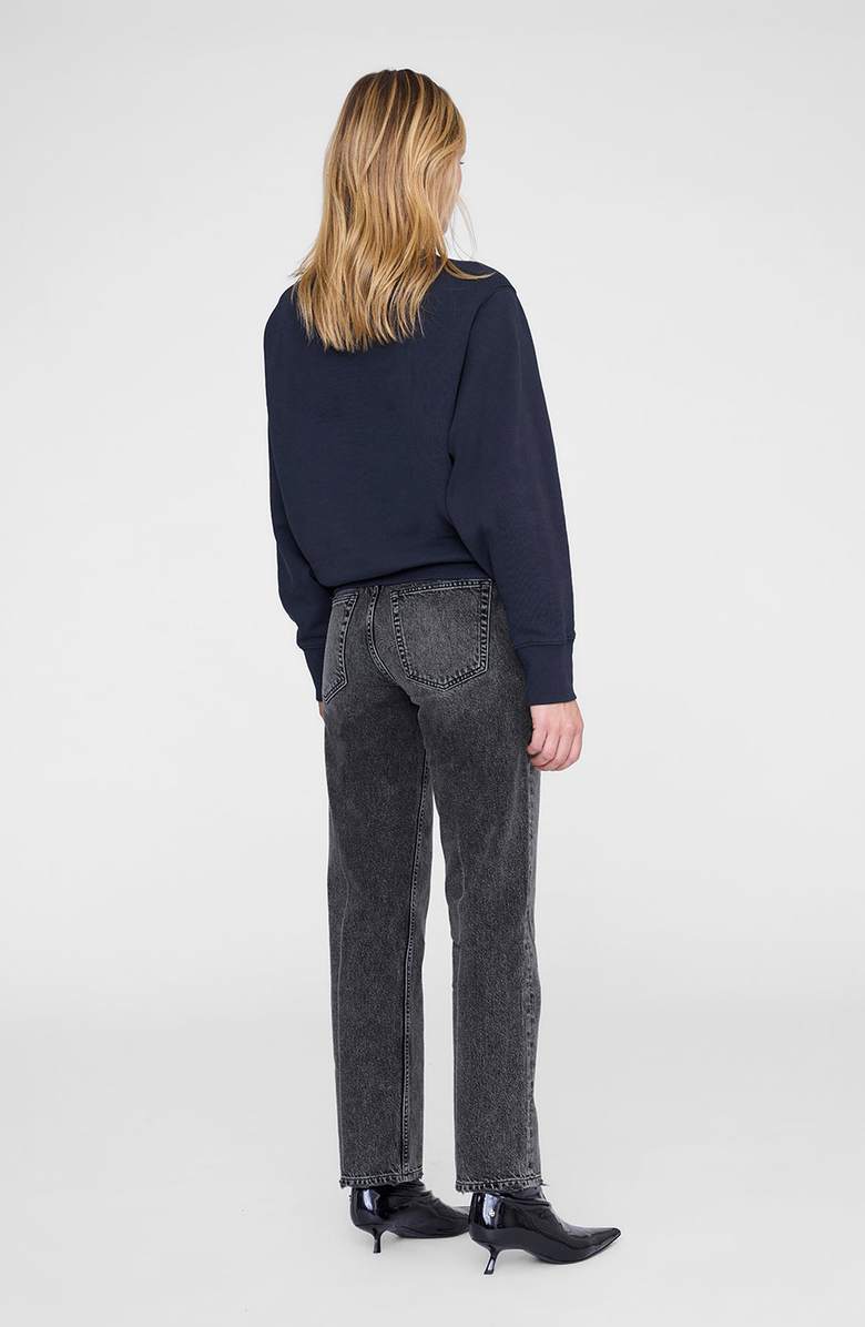 ANINE BING Harry Shrunken LA Sweatshirt, Alternate, color, Vintage Black