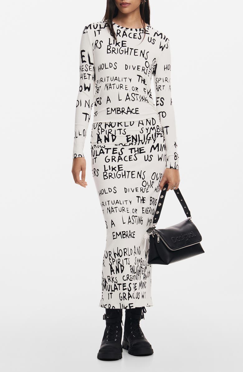 Desigual Hesian Long Sleeve Jersey Maxi Dress, Main, color, 