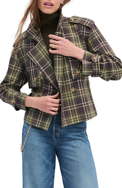 The Cropped Charles Plaid Trench Coat