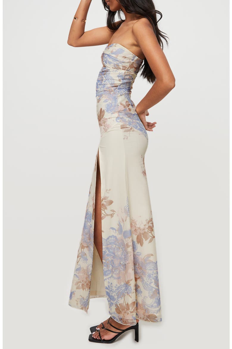 Kyanne Strapless Cutout Maxi Dress, Alternate, color, CREAM