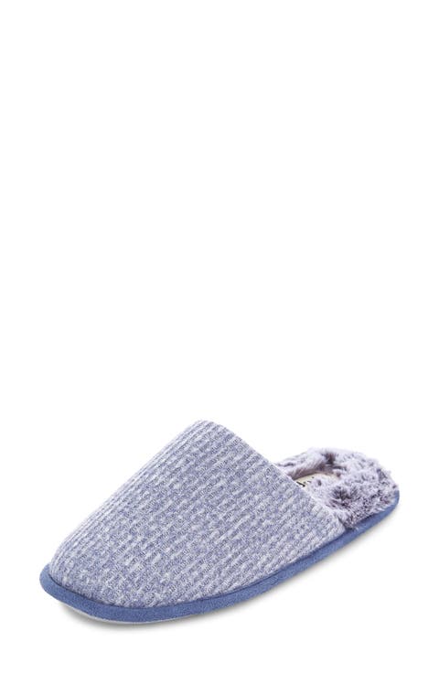 Aurora Knit Scuff Slipper with Faux Fur Lining