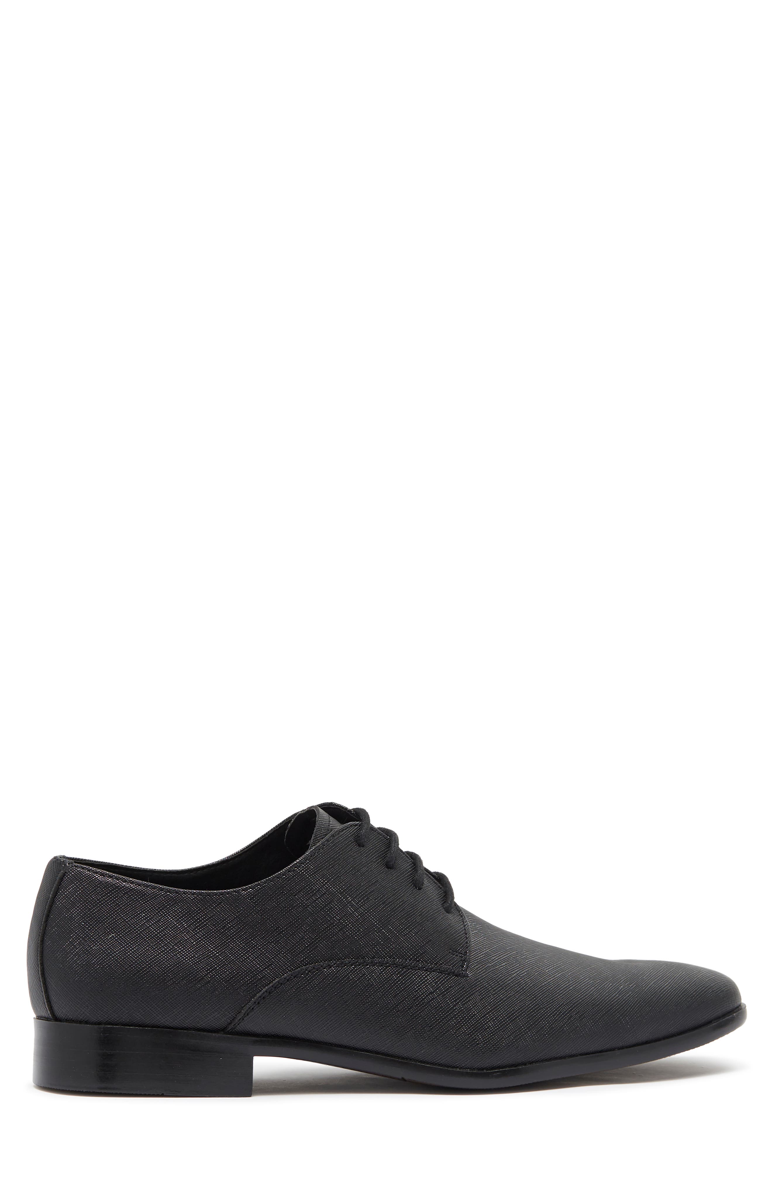 Rush by Gordon Rush Milan Plain Toe Dress Shoes, Alternate, color, Black Saffiano