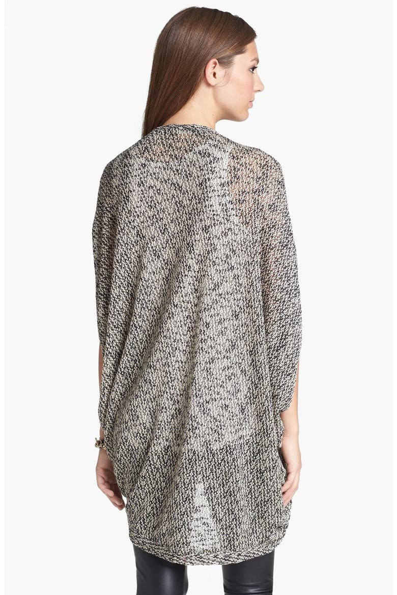 Oversized Sheer Knit Cardigan, Alternate, color, BLACK MARL