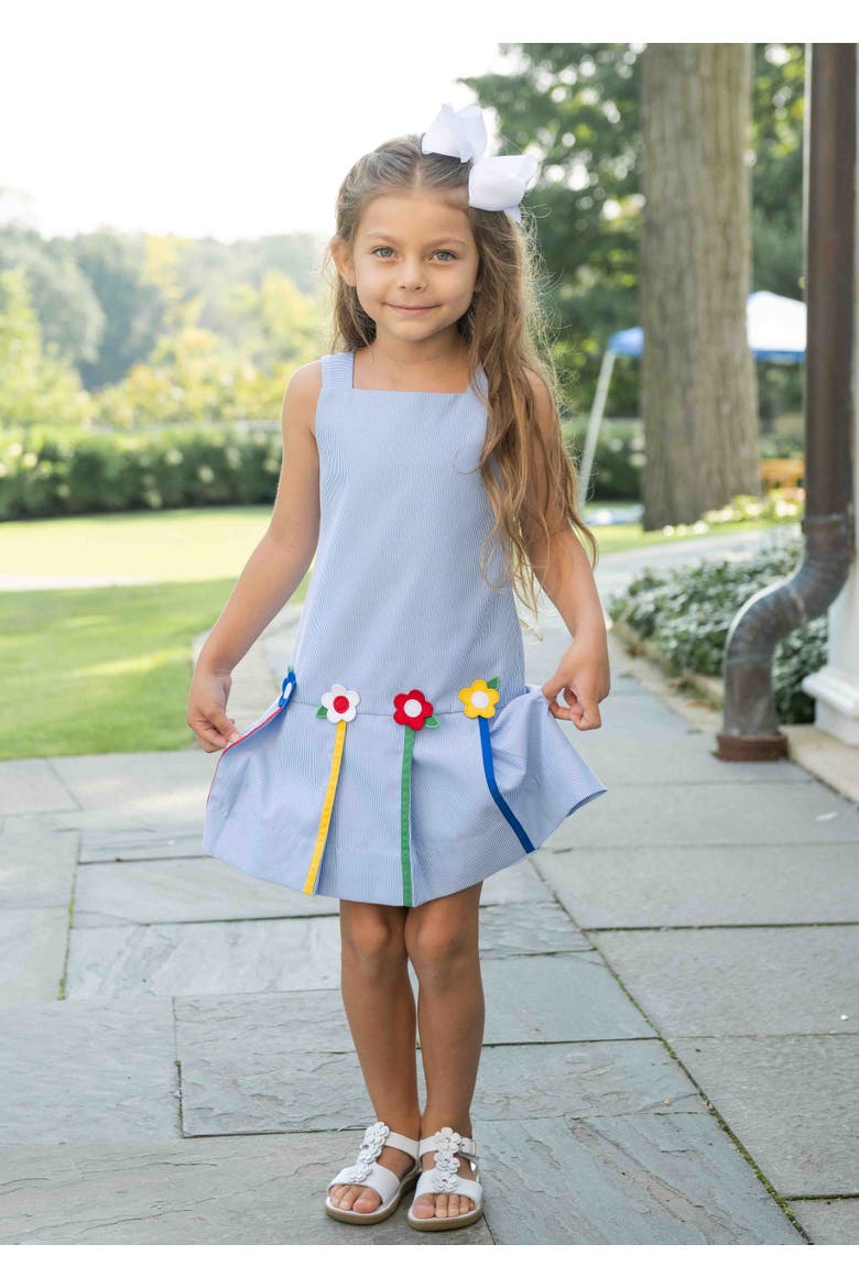 Junior Cord Dress With Flowers, Alternate, color, Light Blue