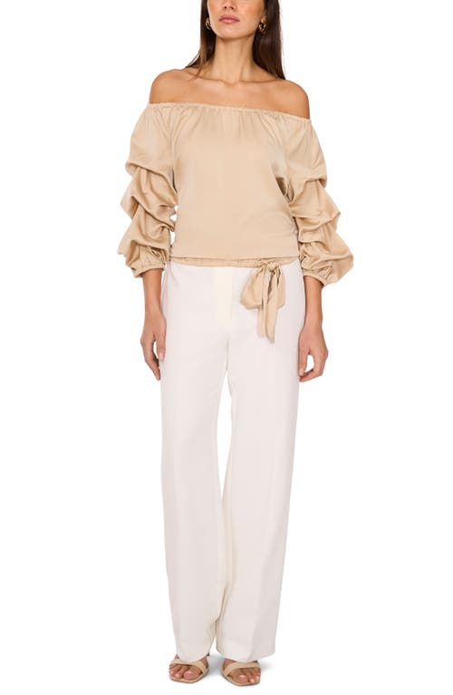 VINCE CAMUTO VINCE CAMUTO OFF THE SHOULDER BUBBLE SLEEVE TOP